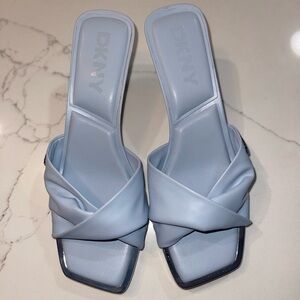 DKNY Women's Blue Heeled Mules